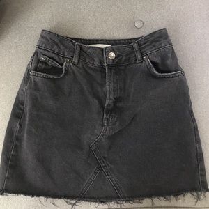 Topshop Black Denim Skirt